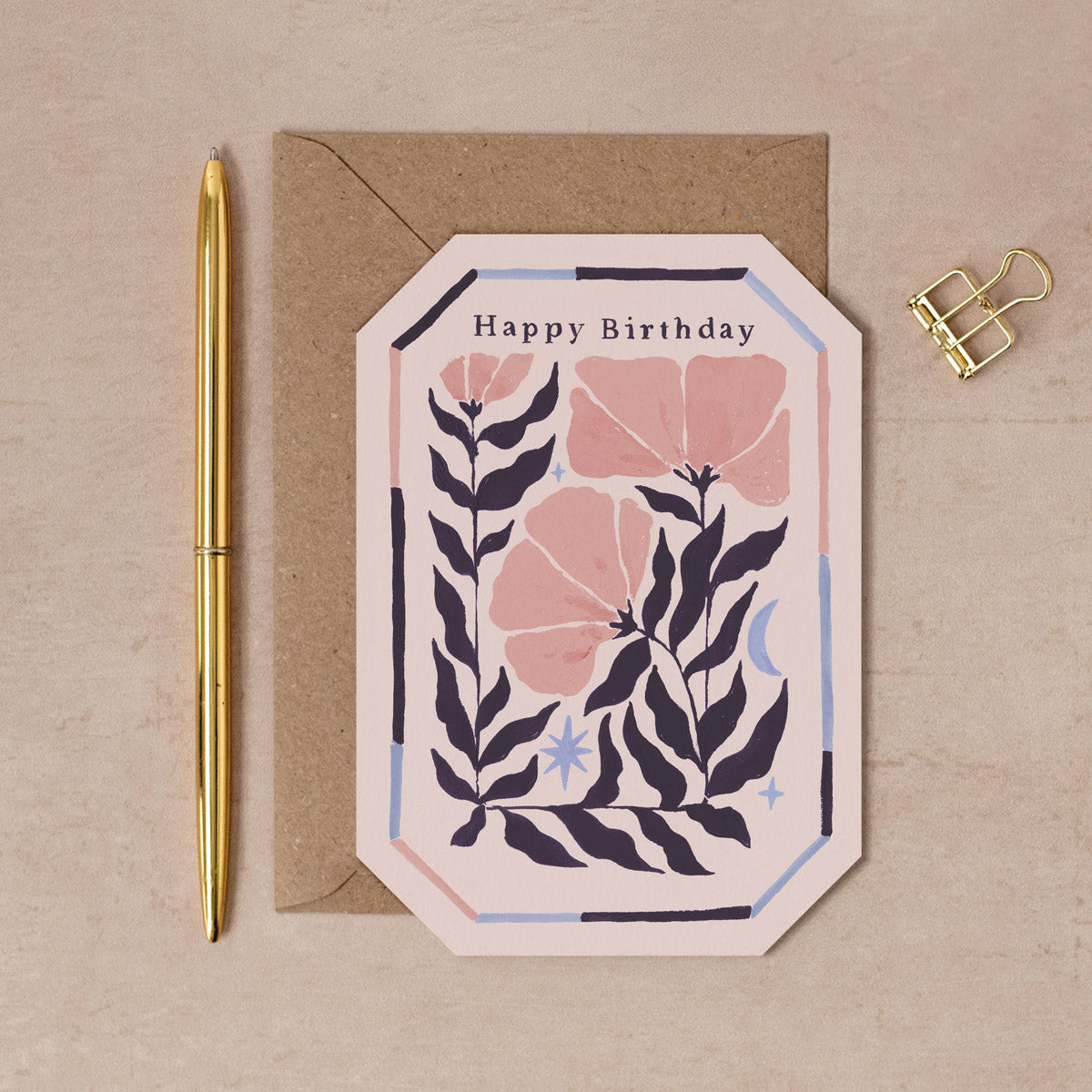 Leafy Floral Birthday Card from Sister Paper Co.