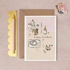 A brunch birthday card with gold foil details from Sister Paper Co.