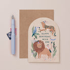 A kid's birthday card featuring jungle animals from Sister Paper Co