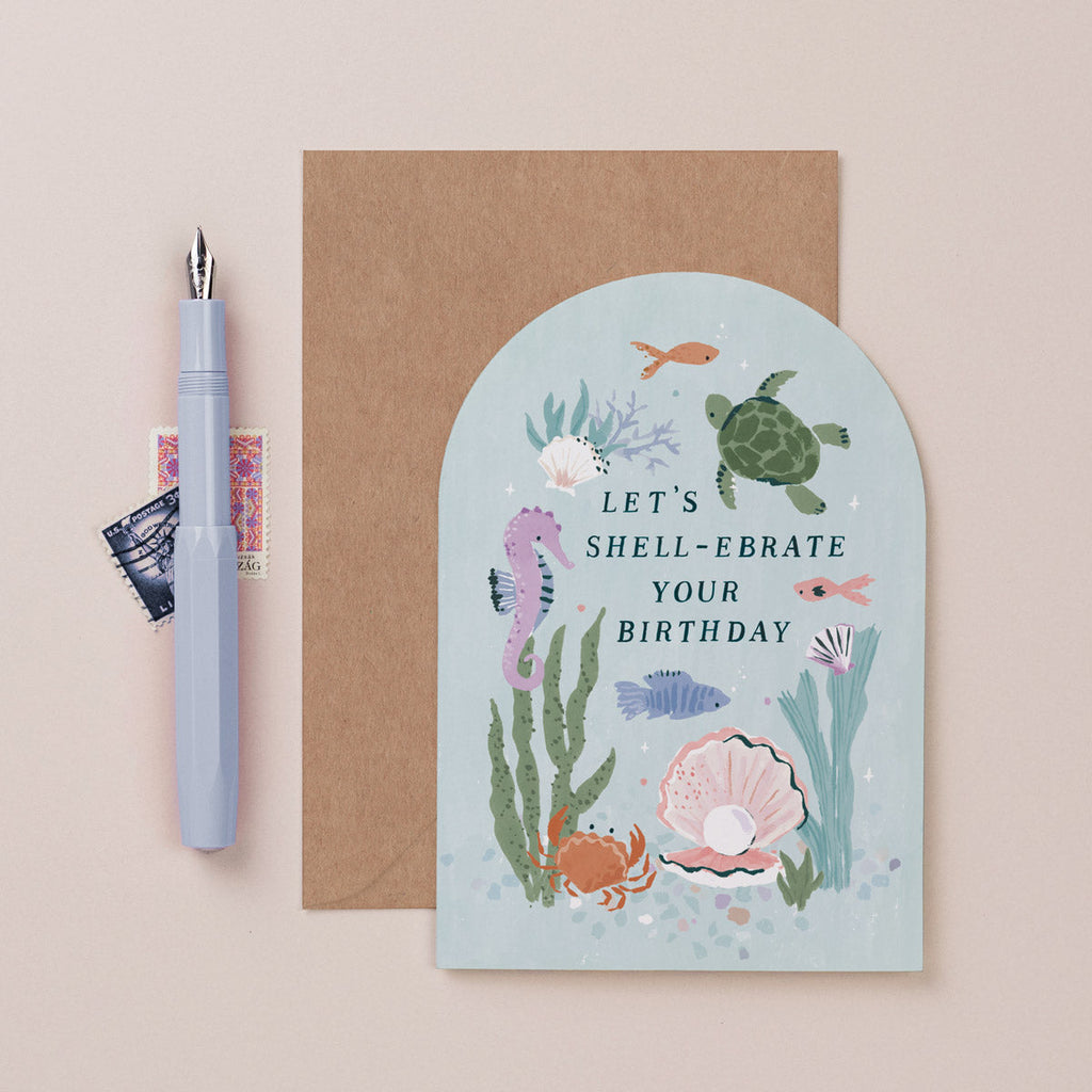 A birthday card featuring an under the sea theme from Sister Paper Co.
