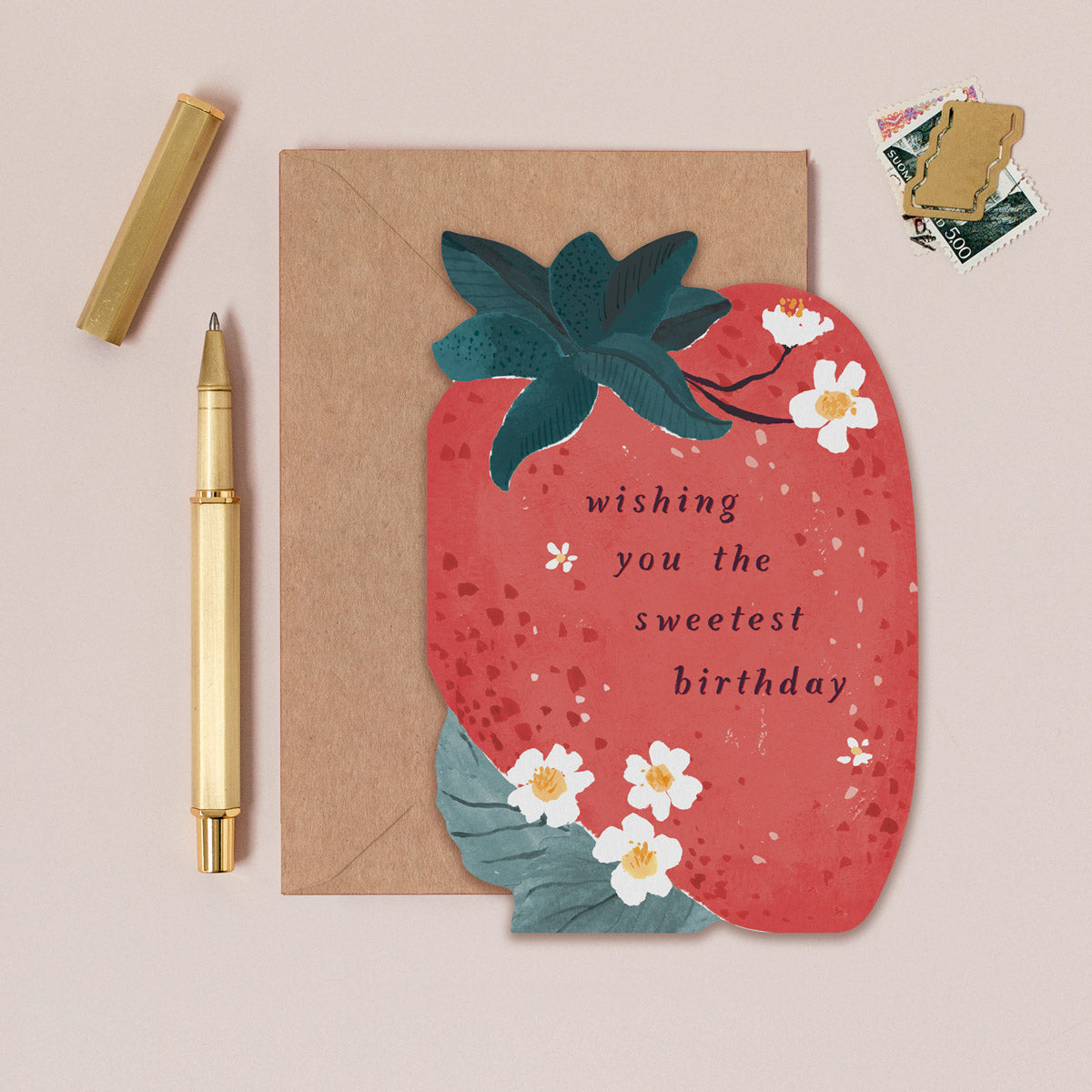 A Sweet Strawberry Birthday Card from Sister Paper Co.