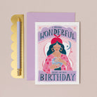 A fortune teller and crystal ball on a female birthday card from the feminist birthday cards collection at Sister Paper Co.