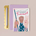 A protest flag and women's march fists illustration on a birthday card from the feminist female birthday card collection at Sister Paper Co.